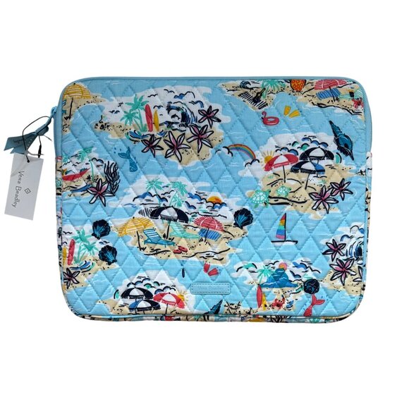 Vera Bradley New Laptop Computer Sleeve Cloth Zipper Case Beach Treasures - Picture 2 of 11